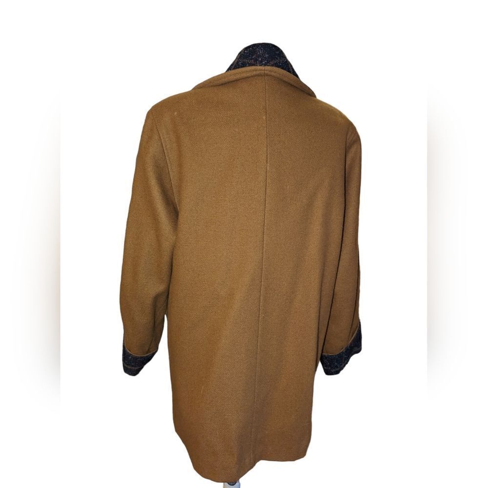 Vintage Jonathan Stevens camel color and black plaid‎ wool coat - Picture 4 of 7